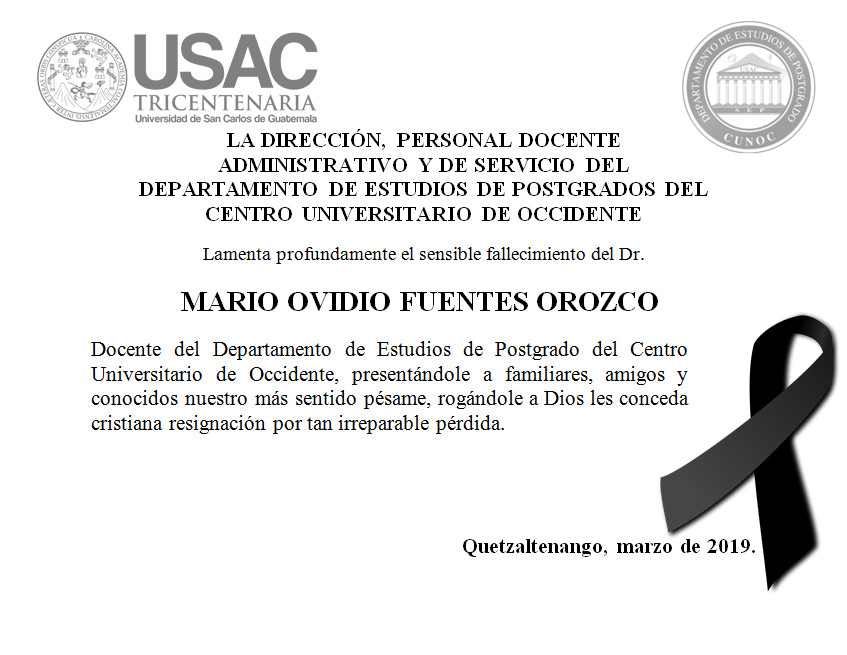 Esquela Dr. Mario Ovidio Fuentes