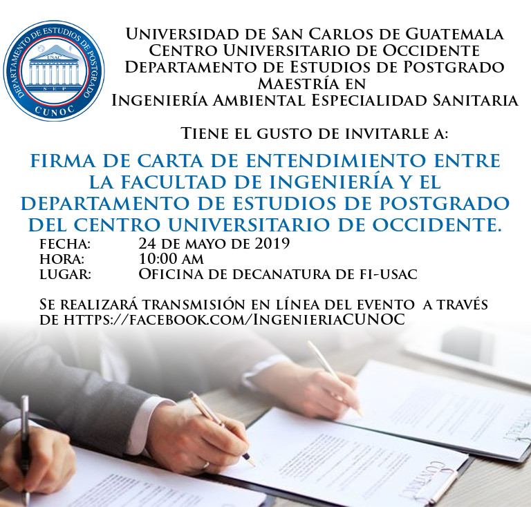 Firma de Convenio FIUSAC y Postgrados 