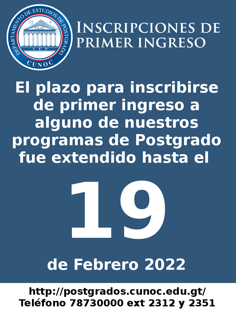 Inscripciones de Primer Ingreso Extensión