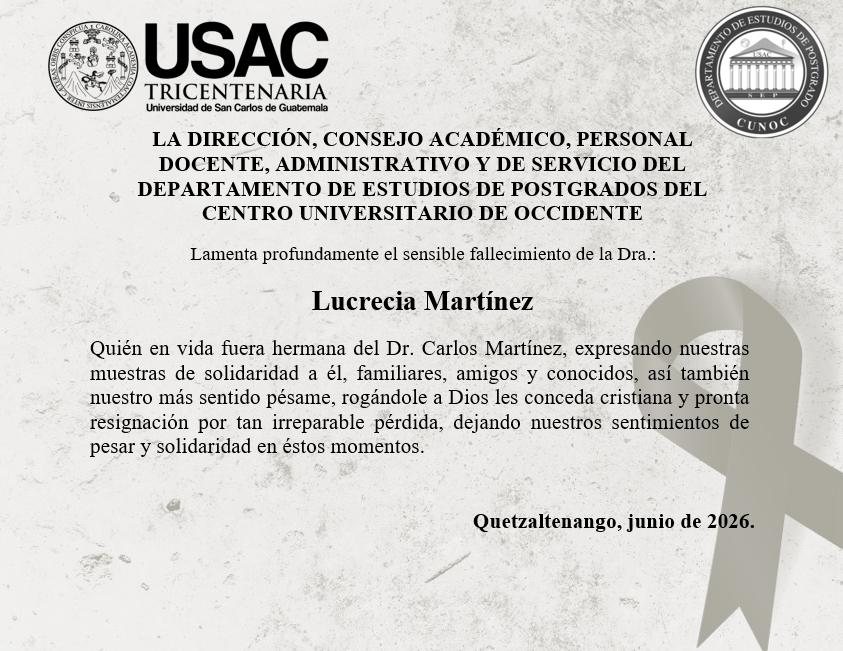 Esquela Dra. Lucrecia Martinez