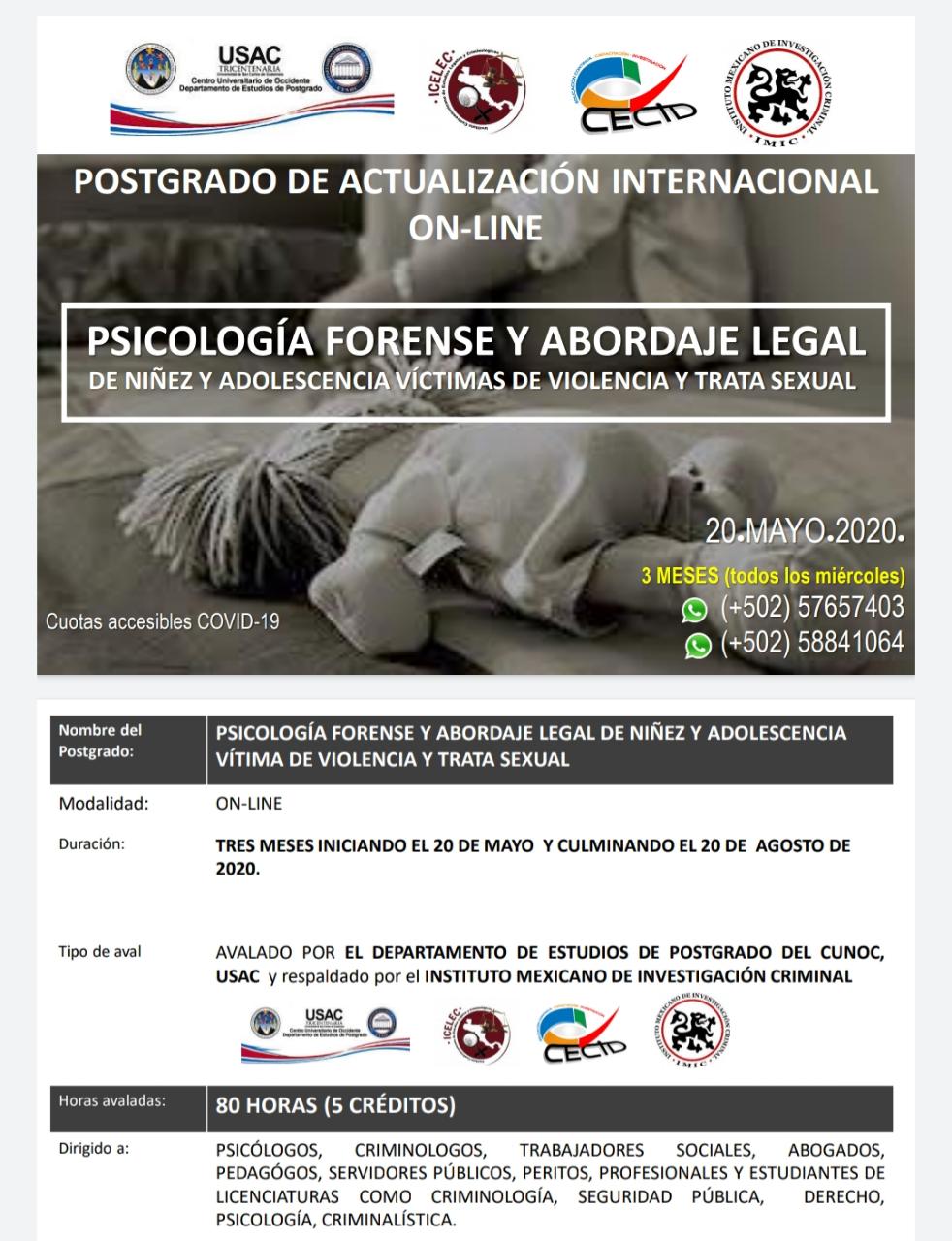 Postgrado de Psicología Forense y Abordaje Legal