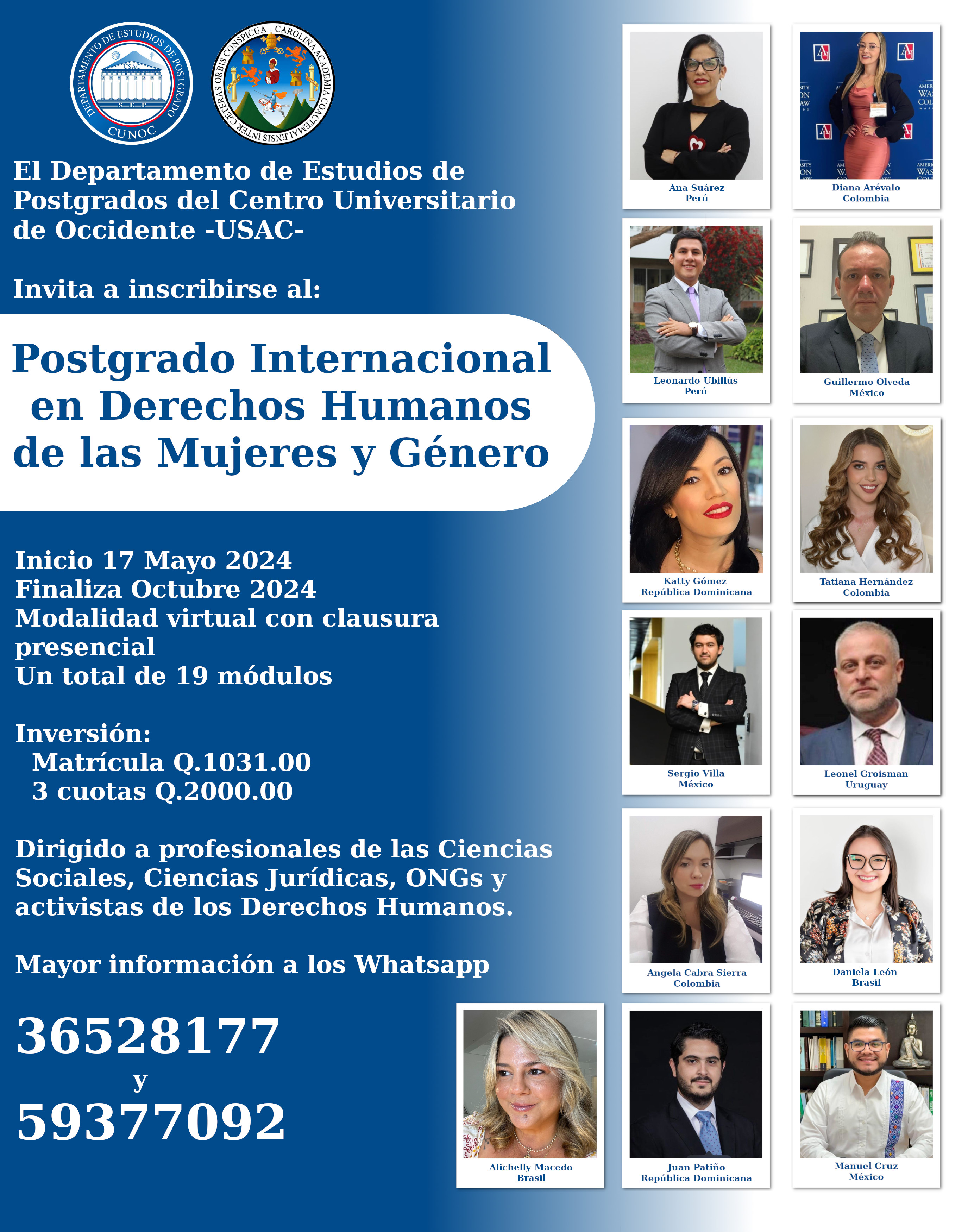 Postgrado Internacional en Derechos Humanos de las Mujeres y Género