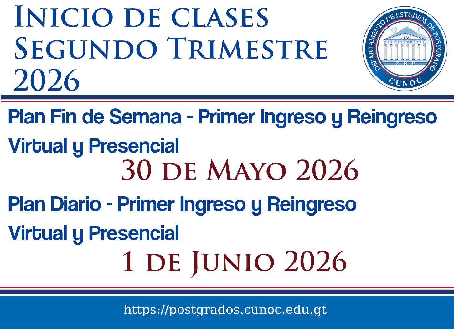 Inicio de Clases Segundo Trimestre 2026