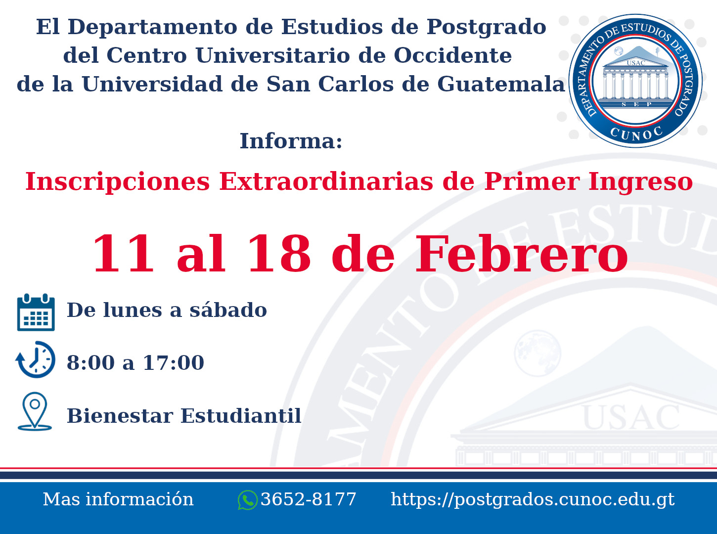 Inscripciones Extraordinarias de Primer Ingreso