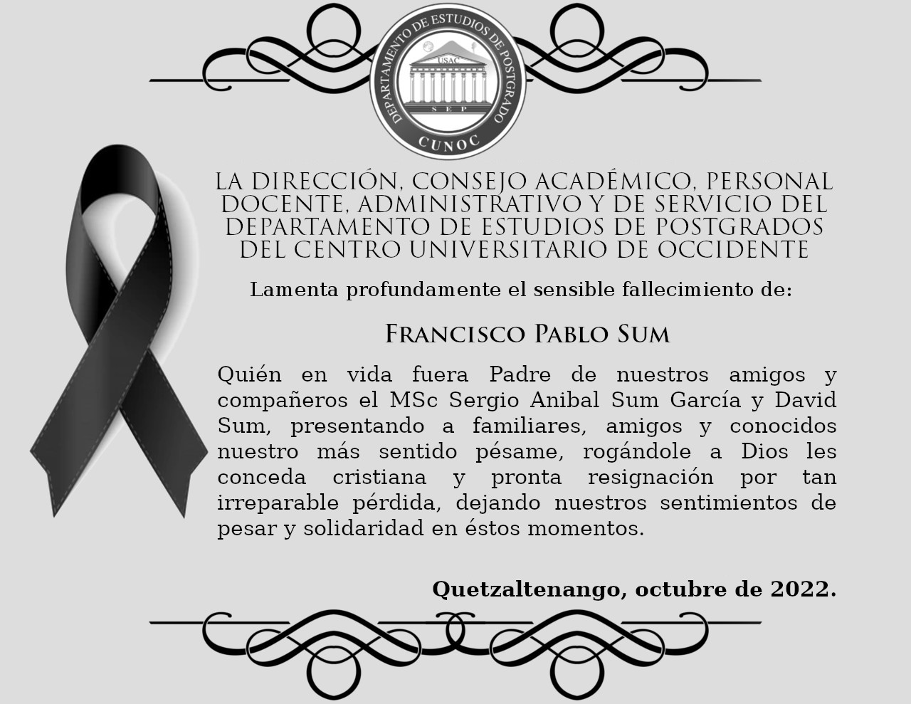 Esquela Francisco Pablo Sum