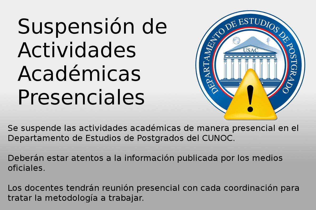 Suspensión de Actividades Presenciales 14 de Marzo 2020