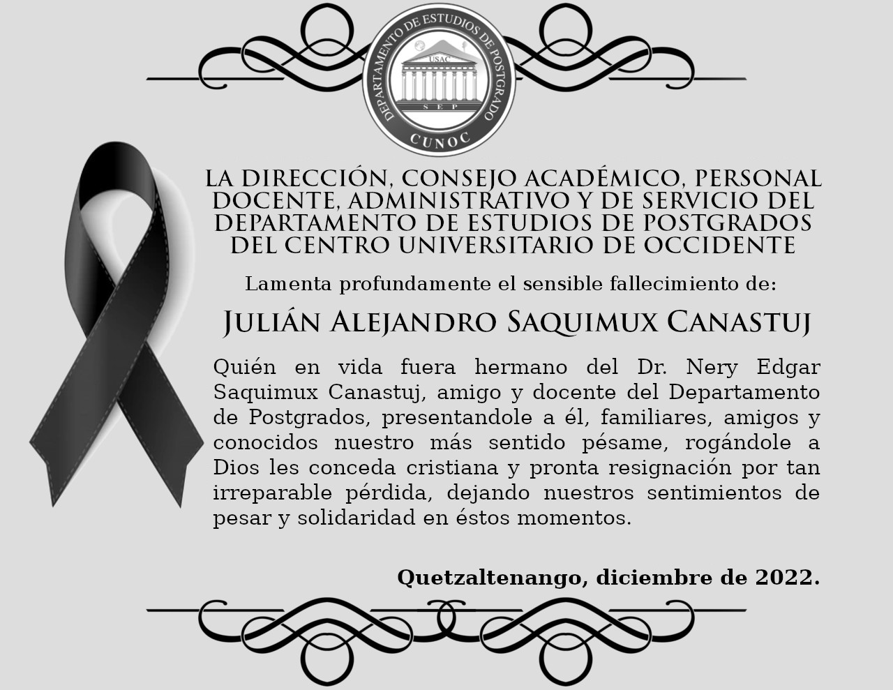 Esquela Julián Saquimux