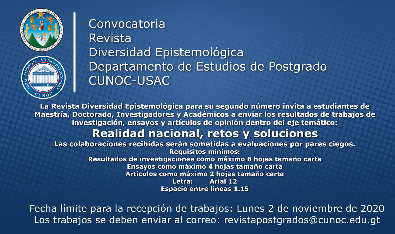 Convocatoria para participación en Revista Diversidad Epistemológica