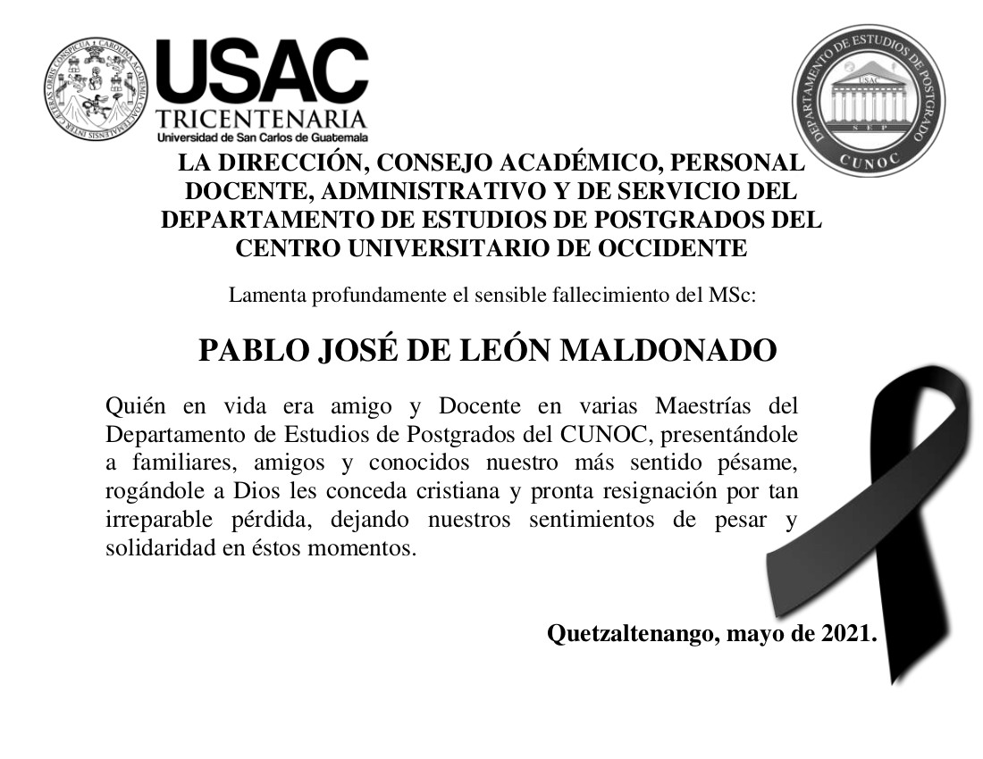 Esquela Pablo de León Maldonado