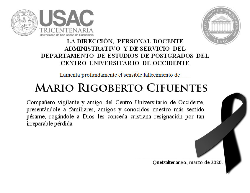 Esquela Mario Rigoberto Cifuentes