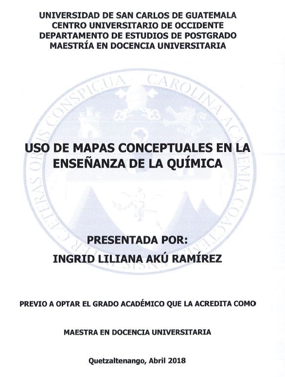 USO DE MAPAS CONCEPTUALES EN LA ENSEÑANZA DE LA QUÍMICA 