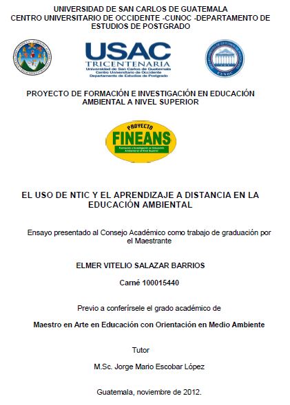 EL USO DE NTIC Y EL APRENDIZAJE A DISTANCIA EN LA EDUCACIÓN AMBIENTAL