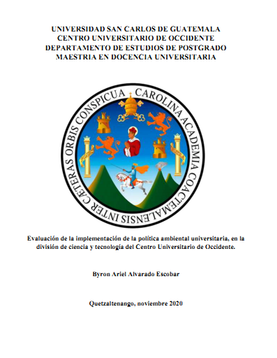 Evaluación de la implementación de la politica ambiental universitaria
