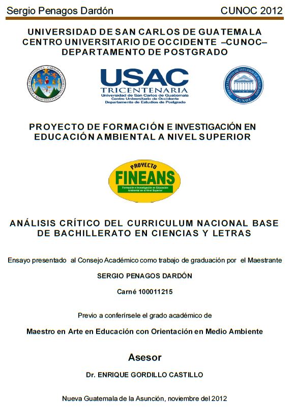 ANÁLISIS CRÍTICO DEL CURRICULUM NACIONAL BASE DE BACHILLERATO EN CIENCIAS Y LETRAS