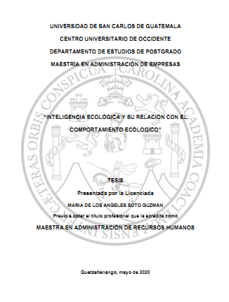 Inteligencia Ecológica y su relación con el comportamiento ecólogico
