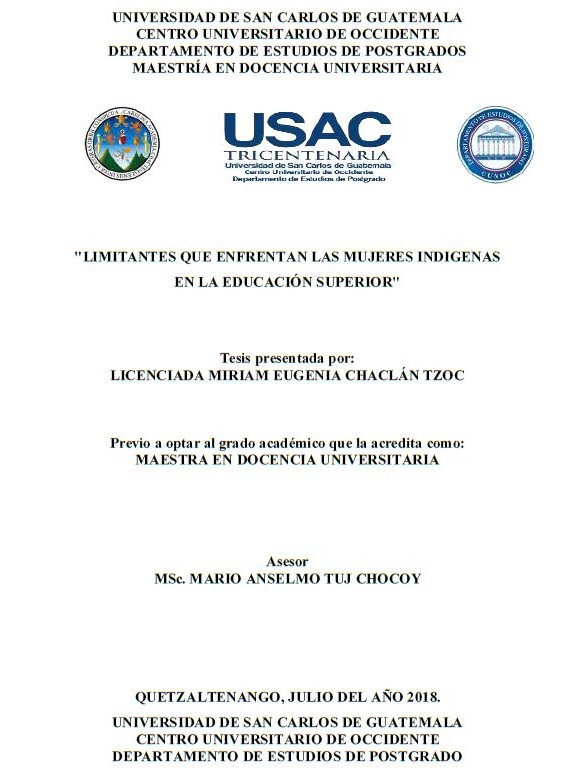 LIMITANTES QUE ENFRENTAN LAS MUJERES INDIGENAS EN LA EDUCACIÓN SUPERIOR