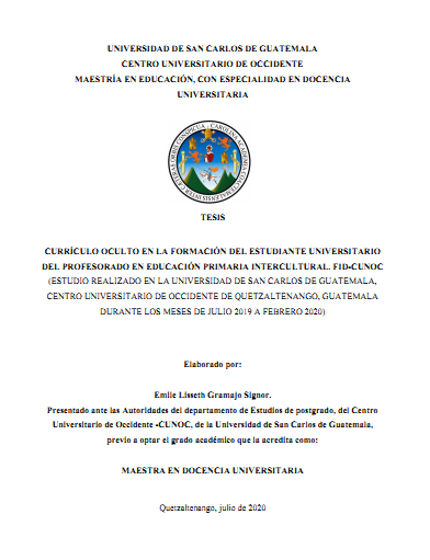 Curriculo oculto en la formación del estudiante universitario
