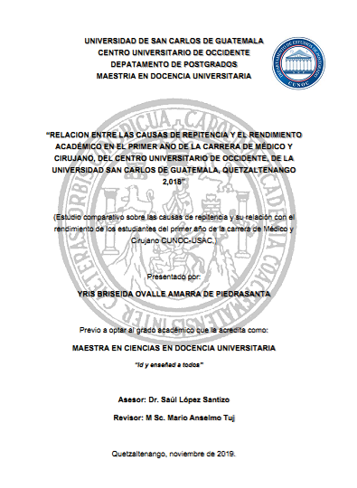 Relación entre las causas de repitencia y el rendimiento academico
