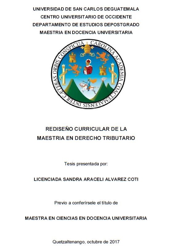 REDISEÑO CURRICULAR DE LA MAESTRIA EN DERECHO TRIBUTARIO